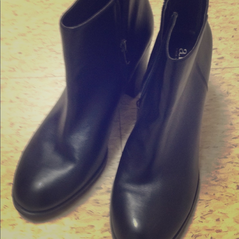 Black leather boots